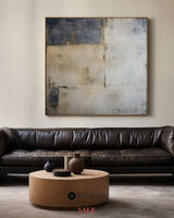 Wabi-sabi Brown Grey Painting Square Minimal Painting Large Canvas Wall Art For Sale