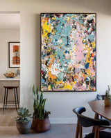 Vibrant Modern Abstract Art With Rich Textured Oil Painting For Contemporary Living Room Decor