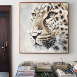 Abstract Leopard Painting In Neutral Tones For Modern Living Room Decor