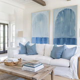 Large Blue White Textured Abstract Minimalist Wall Art Modern Abstract Painting For Sale