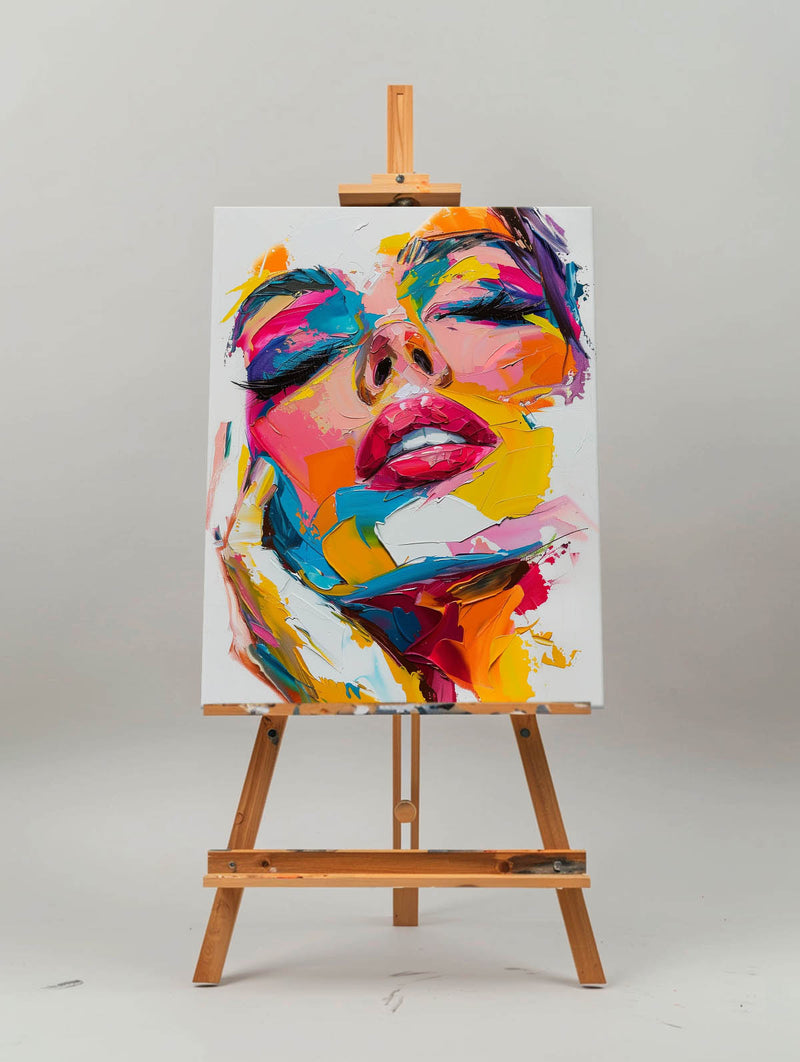 Abstract Girl's Face Wall Art Colorful abstract Art Minimalist Apartment Decor For Sale