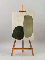 Modern Green And Beige Abstract Minimalist Wall Art Original Painting For Livingroom