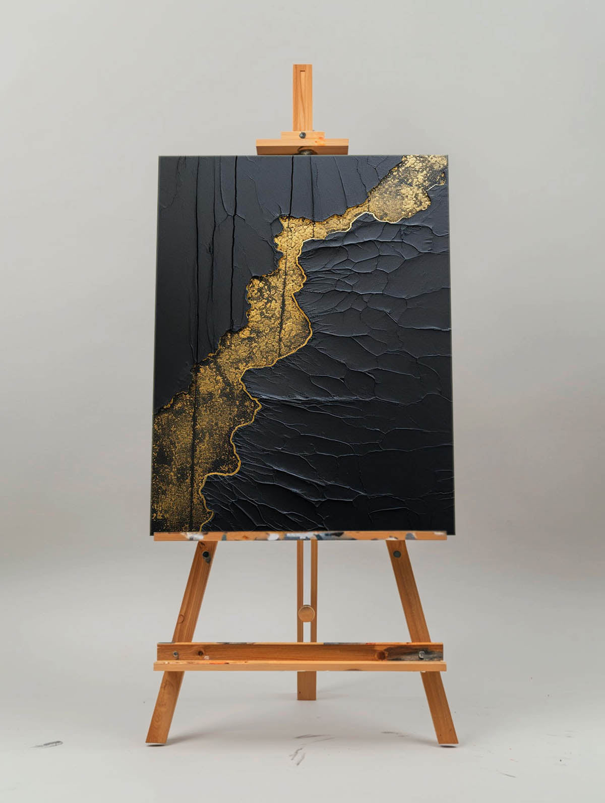 Black And Gold Modern Art Black Texture Art Paintings For Wall Luxury Art Custom Artwork