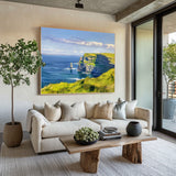 Beautiful View of Cliffsof Moher Oil Painting Modern Landscape Art Famous Scenic on Canvas