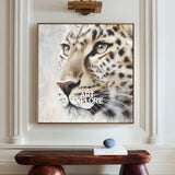 Abstract Leopard Painting In Neutral Tones For Modern Living Room Decor