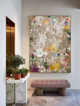 Modern Abstract Art With Textured Mosaic Effect For Living Room Decor