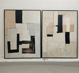 Modern Black And Beige Abstract Canvas Wall Art Earth Tone Minimalist Art Minimalist Painting