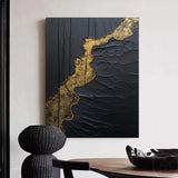 Black And Gold Modern Art Black Texture Art Paintings For Wall Luxury Art Custom Artwork