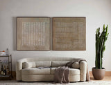 Wabi-sabi Brown Plaster Art Set of 2 Brown Texture Art Plaster Minimalist Diptych Square Painting