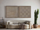 Wabi-sabi Set of 2 Brown Plaster Painting Brown Plaster Minimalist Diptych Textured Painting