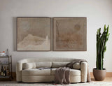 Wabi-Sabi Brown Plaster Painting Abstract Art 2 Pieces Minimalist Painting Set of 2 Plaster Painting
