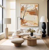 Minimalist Bright Color Wall Art Light Beige Canvas Art Original Painting Abstract Painting