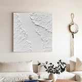 Abstract Plaster Art Canvas Plaster Painting White Minimalist Abstract Painting