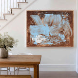 Modern Abstract Painting With Blue And Brown Textured Brushstrokes For Living Room Decor