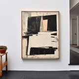 Modern Black And White Abstract Canvas Wall Art Earth Tone Minimalist Art Minimalist Painting