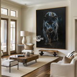 Large Black Panther Oil Painting Wild Black Panther Canvas Art Black Panther Painting For Sale