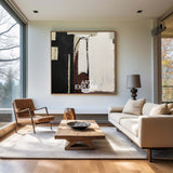 Black And Brown Minimalist Painting Oversized Painting Canvas Minimalist Painting For Home Decor