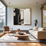 Black And Brown Minimalist Painting Oversized Painting Canvas Minimalist Painting For Home Decor
