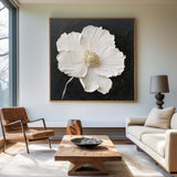 3D White Flower Abstract Painting Minimalist Abstract Art On Canvas Modern Flower Painting Painting For livingroom