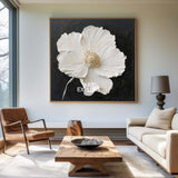 3D White Flower Abstract Painting Minimalist Abstract Art On Canvas Modern Flower Painting Painting For livingroom
