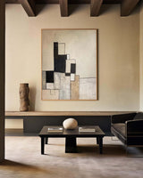 Modern Black And Beige Abstract Canvas Wall Art Earth Tone Minimalist Art Minimalist Painting