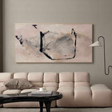 Large Brown Abstract Art Wabi-sabi Wall Art, Panoramic Canvas Wall Art Modern Acrylic Painting