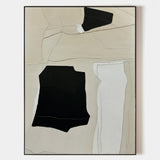 Modern Black And Beige And White Abstract Canvas Wall Art Earth Tone Minimalist Art Minimalist Painting