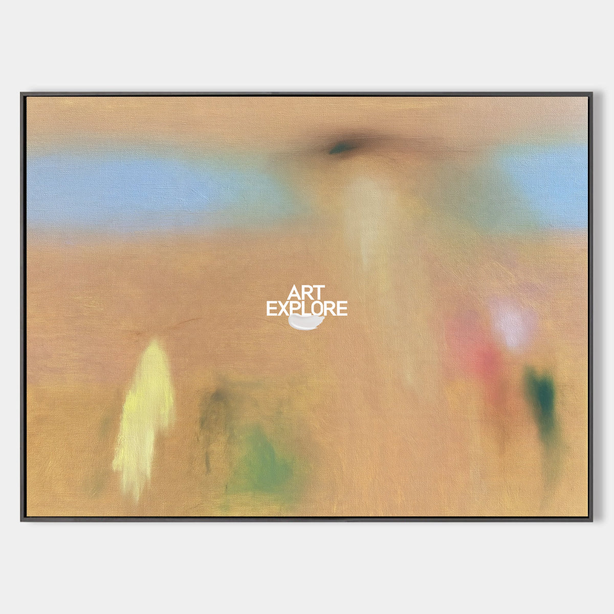 Hand-Painted Abstract Art In Earth Tones Minimalist Aesthetic Canvas
