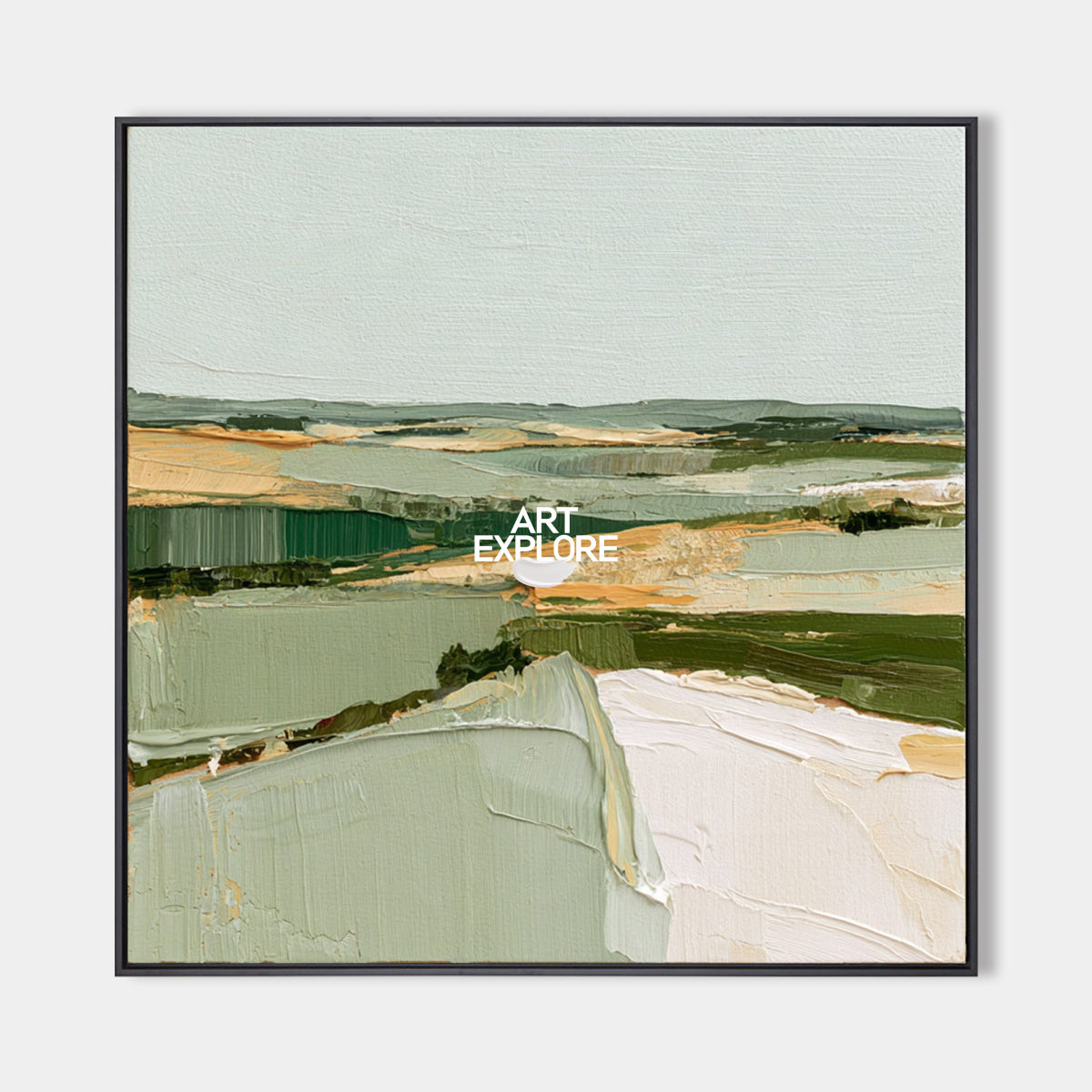Abstract Green Landscape Canvas Painting Hand-Painted Wall Art For Modern Home Decor