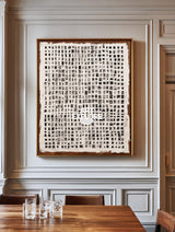 Architectural Grid Wall Art Large Textured Black & White Abstract Art