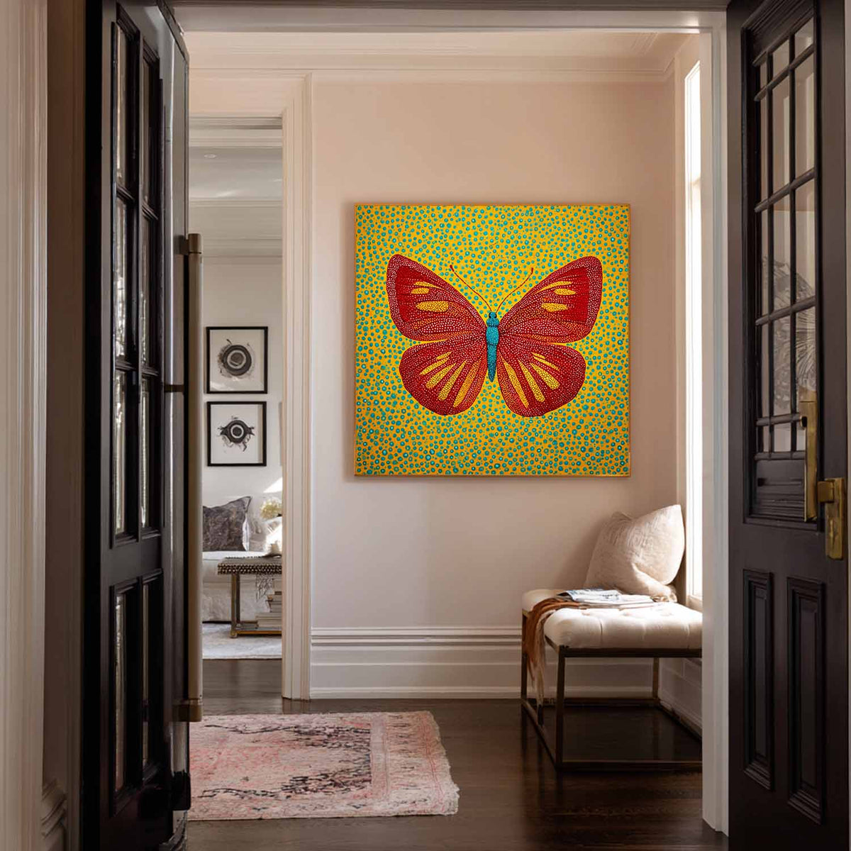 ArtExplore Bold Butterfly Wall Art – Large Handmade Artwork & Bold Home Accent for Hallway