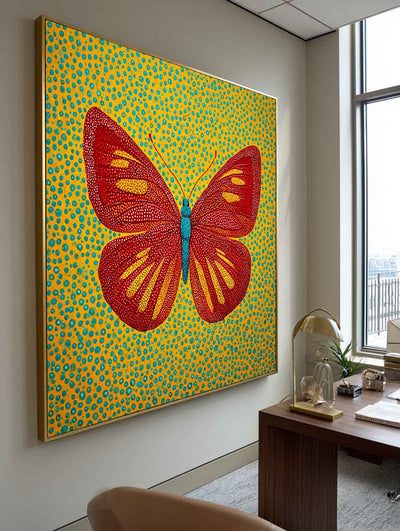 ArtExplore Bold Butterfly Wall Art – Large Handmade Artwork & Bold Home Accent for Hallway