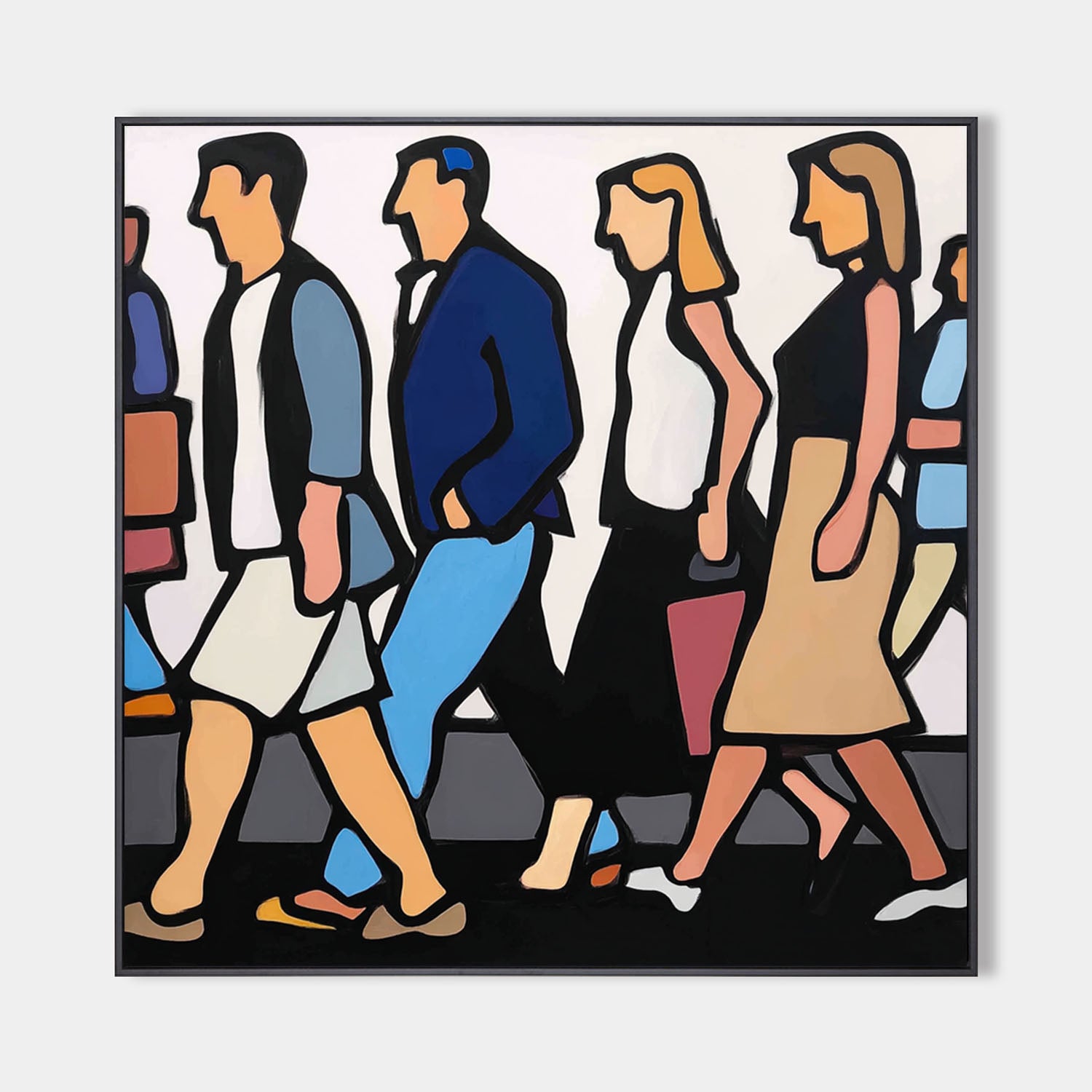 ArtExplore Handmade City Crowd Pop Art – Modern Wall Decor for Spacious Homes Large Pop Wall Art