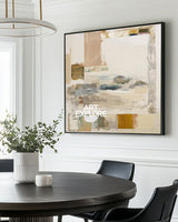 Beige Abstract Wabi-Sabi Texture | Large Handmade Square Canvas Decor ArtExplore