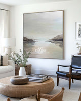 Beige Haze Waterscape Wall Art, Modern Minimalist Texture – ArtExplore