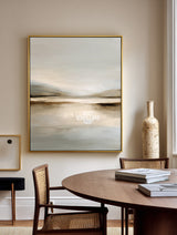 Beige Minimalist Landscape Wall Art Large Handmade Textured Painting ArtExplore