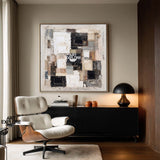 Beige Neutral Wabi-Sabi Texture Art | Square Handmade Canvas for Modern Homes ArtExplore