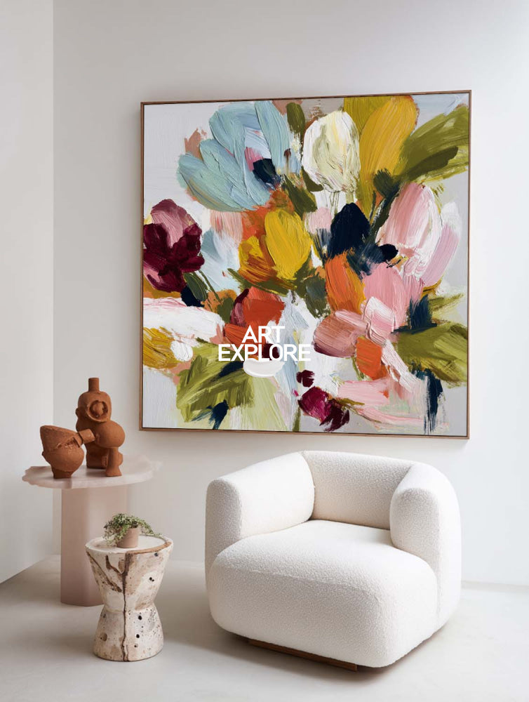 Bespoke Impressionist Floral Abstract Art- Luxury Hand-Painted Masterpiece Abstract expressionist bouquet