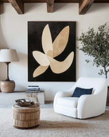 Wabi-sabi Black And Beige Painting Black Matisse Wall Art Black Beige Minimalist Livingroom Wall Art