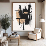 Large Black And White Canvas Wall Art Black White Wall Art Modern Abstract Art Paintings for Sale
