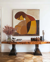 Black and Brown Minimalist Abstract Art Wabi-sabi Wall Art Modern Abstract Painting For livingroom