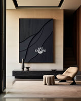 Black Modern Art Large Framed Black 3d Texture Art luxury Wall Art For Sale