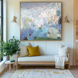 Large Blue Green Wall Art Square Rich Textured Wall Art Green Abstract Texture Livingroom Painting