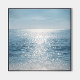 Blue Ocean Horizon Painting, Handmade Large Canvas Wall Art – ArtExplore