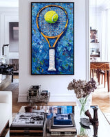 Tennis Painting Rich Textured Sport Fine Art for Tennis Lovers Modern Sport Wall Art | Artexplore