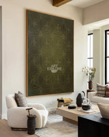 Boho Deep Green Pattern Art for Hallway, Lounge & Office | ArtExplore