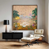 Bold Earth-Tone Floral Abstract Art, Large Square Wall Decor – ArtExplore