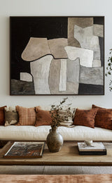 Brown And Black Abstract Painting Minimalist Art Large Horizontal Canvas Paintings For Sale