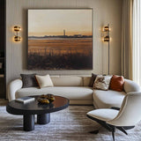 Brown Landscape Wall Art Brown Texture Wabi-sabi Wall Art Luxury Modern Abstract Painting For Sale