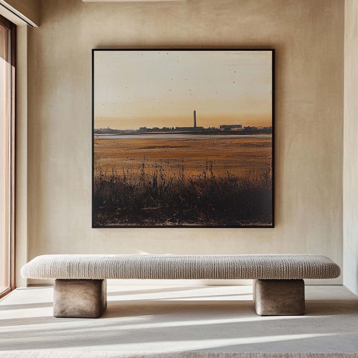 Brown Landscape Wall Art Brown Texture Wabi-sabi Wall Art Luxury Modern Abstract Painting For Sale